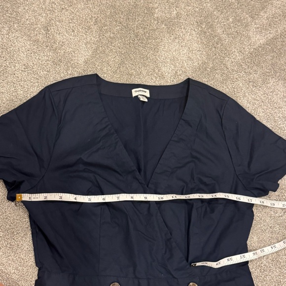 J. Crew Factory Rosina Poplin Navy Button Front Fit & Flare Wrap Midi Dress sz 6 - Picture 6 of 9